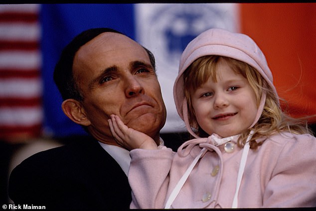 New York Mayor Rudolph Giuliani with his daughter Caroline at his inauguration in 1994