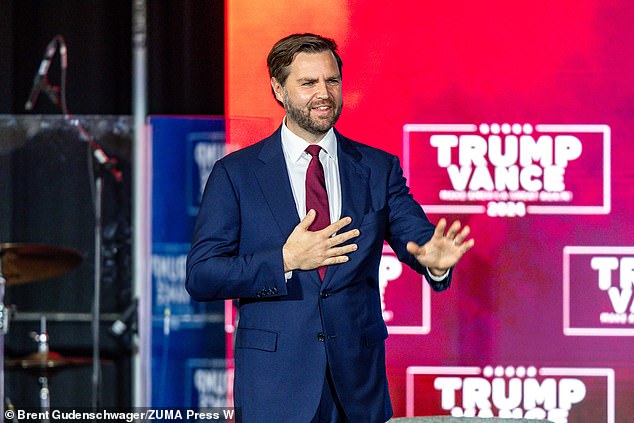 Vice Presidential candidate JD Vance speaks at a Town Hall Event in Monroeville, PA