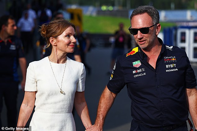 Christian Horner with wife Geri Halliwell. Newly filed accounts for Red Bull Racing Ltd show that 50-year-old Horner was paid £7 million last year. That's more than double the £3.4 million he received in 2022