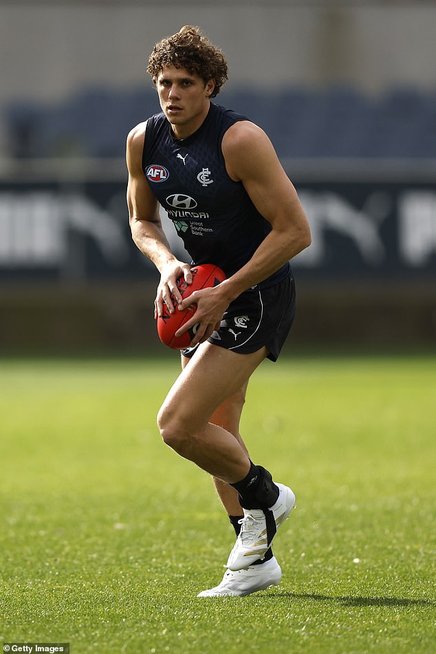 Soccer champ Charlie Curnow (pictured) looks set to hit the red carpet with his gorgeous new beau Tiana Simic