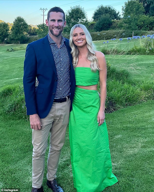 AFL's Jeremy Howe and his wife Kahlia are expecting their second child. Both pictured