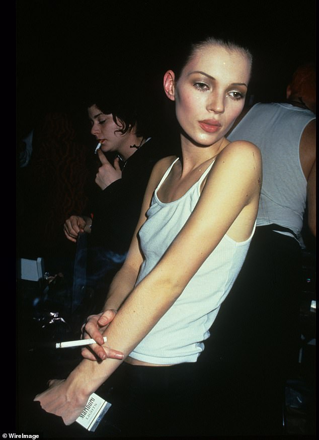 The documentary features interviews with former Vogue editors-in-chief, including Edward Enninful, celebrities and supermodels, and the rise of Kate Moss (pictured in the 1990s).