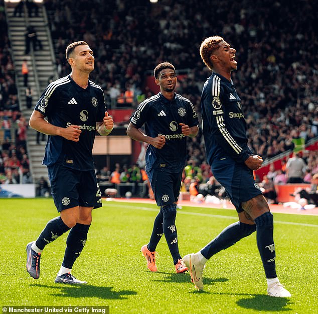 Marcus Rashford scored his first Premier League goal since March against Southampton on Saturday