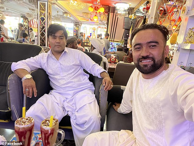 Days after reportedly leaving his wife, 29-year-old Rahimi (pictured left) is photographed in Afghanistan on July 12 last year