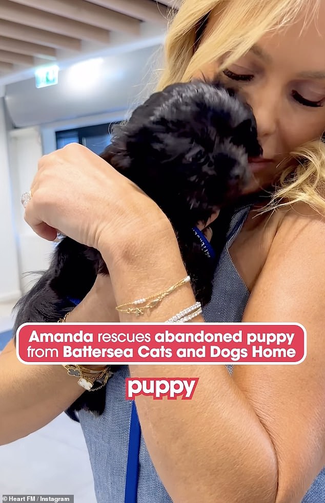 It comes after Amanda showed off the new puppy she adopted after her daughter Lexi left for university on Heart FM last week