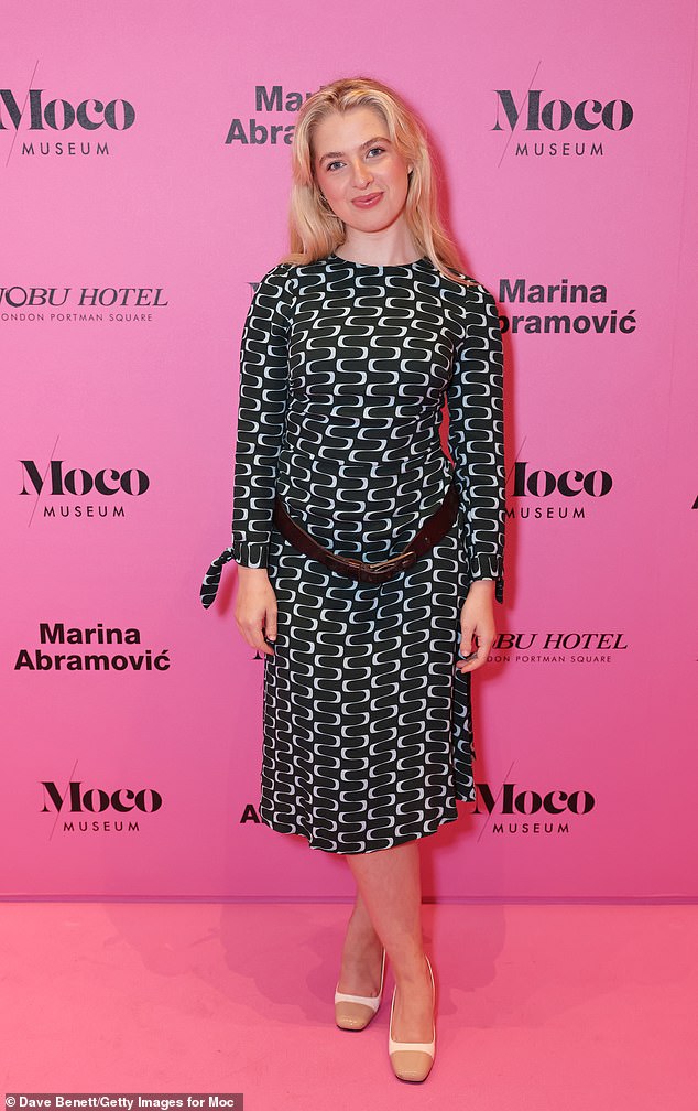 Anais Gallagher looked stunning in a black and white floral midi dress as she attended the Moco Museum London Inaugural Gala on Tuesday