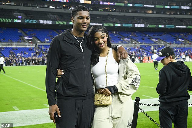 Angel Reese attended the Baltimore Ravens game in her hometown with her brother Julian Sunday