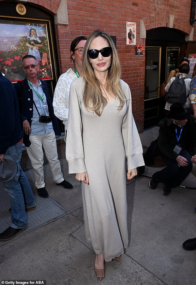 Angelina Jolie, 49, looked glamorous on Sunday as she attended the Telluride Film Festival in Telluride, Colorado, after recently avoiding a meeting with her ex Brad Pitt