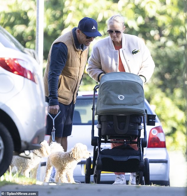 The presenter, 48, enjoyed a stroll with his wife, 46, and their baby son Wilder, who they welcomed into the world in May, ahead of the National Television Awards on Wednesday night.