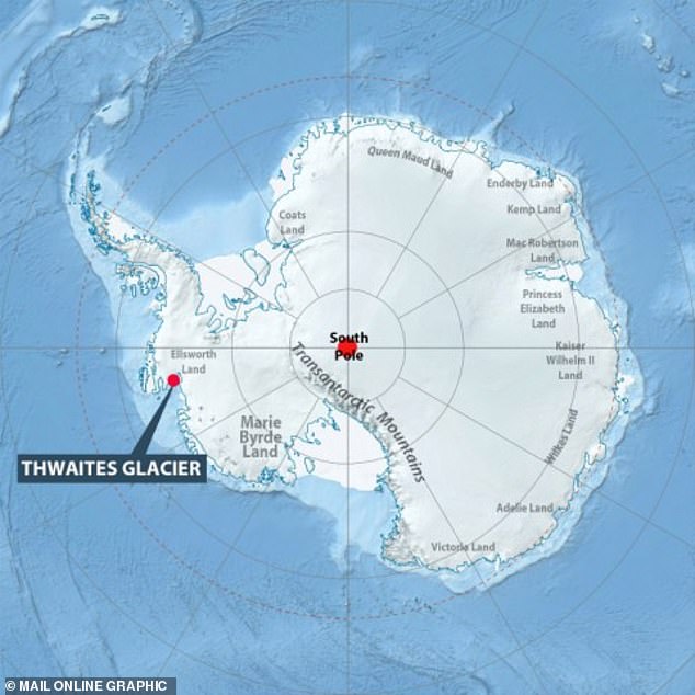 The Thwaites Glacier is approximately 120 km wide, the size of Great Britain or Florida, making it the widest glacier in the world.