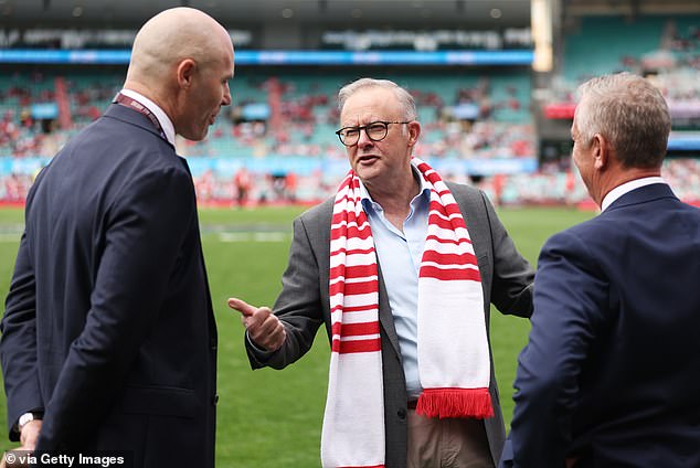 ...and here he is in his Sydney Swans uniform in April...