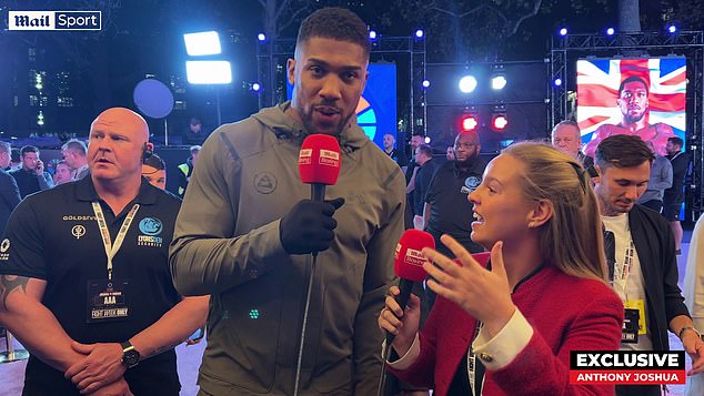 Anthony Joshua spoke to Mail Sport's Charlotte Daly at the Grand Arrivals event on Tuesday