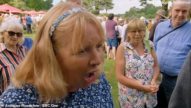 An Antiques Roadshow guest was so stunned she struggled to catch her breath when she heard about the staggering value of her 'dumb' grandmother's Olympic gold medal