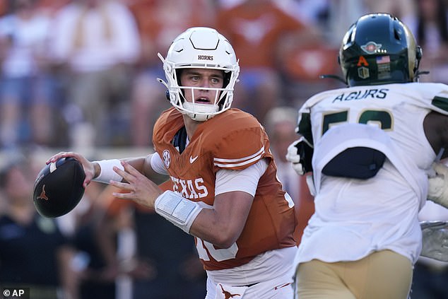 Arch Manning saw his first action of the season for Texas on Saturday against Colorado State