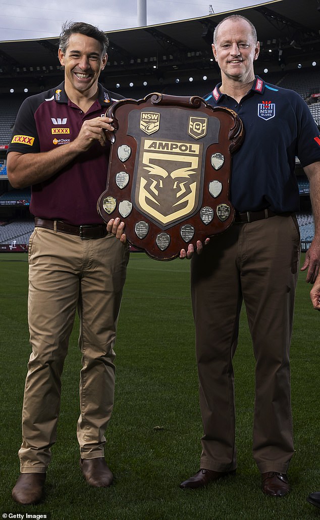 NSW Blues coach Michael Maguire (right) believes today's NRL stars live lives where their day-to-day existence is 'magnified by social media'