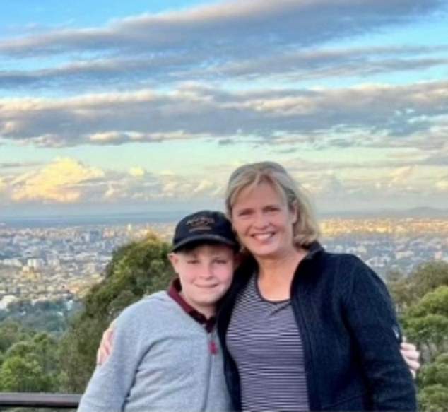 Charlie Olsen, 14, and mother Rebecca Olsen, 47, (above) died in a head-on collision in the US