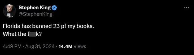 Author Stephen King stunned to learn Floridas banned 23 of