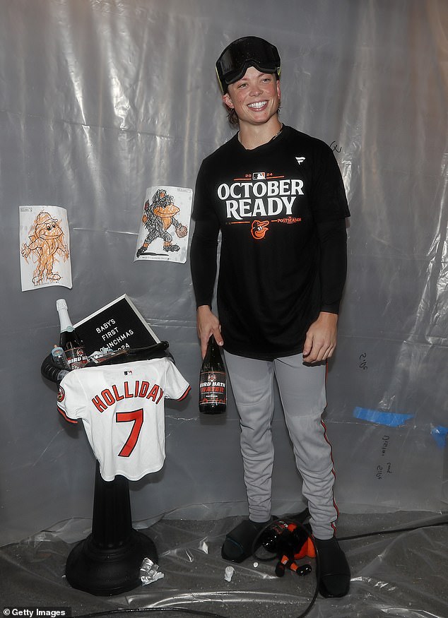 Baltimore Orioles rookie Jackson Holliday, 20, enjoyed an alcohol-free lineup to celebrate reaching the postseason while the rest of his teammates popped open champagne