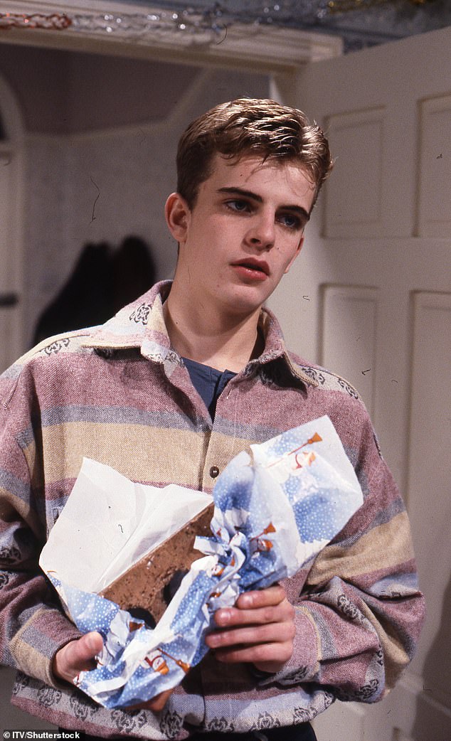 The 49-year-old actor first appeared in the ITV soap in December 1989, when he was just 15 years old, and became an instant household name as millions of viewers tuned in to watch his adventures as the endearing teenager Steve McDonald [pictured in 1991]