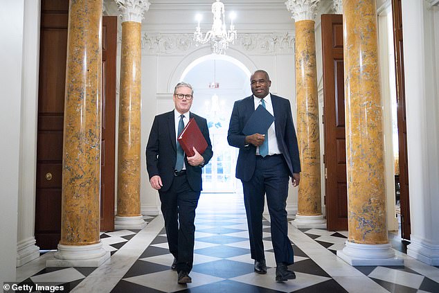 British Prime Minister Sir Keir Starmer and British Foreign Secretary David Lammy at the British Ambassador's residence in Washington