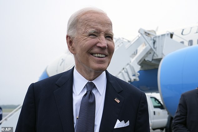 President Joe Biden speaks to the media after disembarking Air Force One at Dover Air Force Base in Delaware on Friday, September 27, 2024. He announced that the US military would increase its presence in the Middle East on Saturday