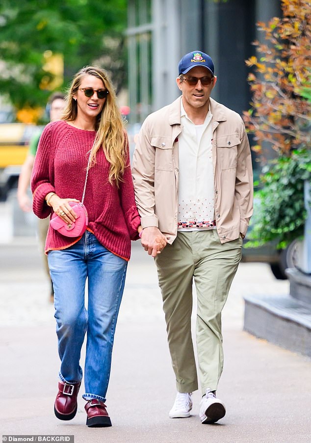 Blake Lively, 37, and husband Ryan Reynolds, 47, took a break from their busy lives and spent some quiet time together chatting and laughing during a casual stroll in New York City