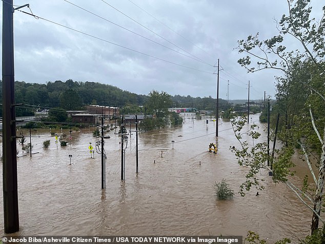 A beloved arts district in North Carolina was devastated by Hurricane Helene, leaving the entire area flooded and resembling an 'ocean'