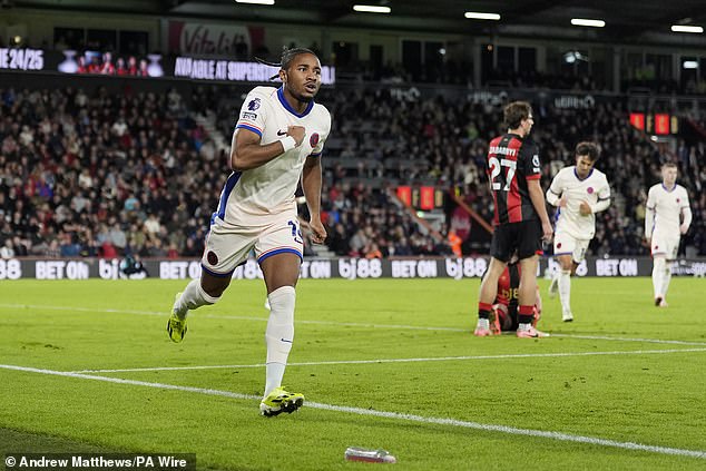 Nkunku scored late in the game to give Chelsea three valuable points against Bournemouth