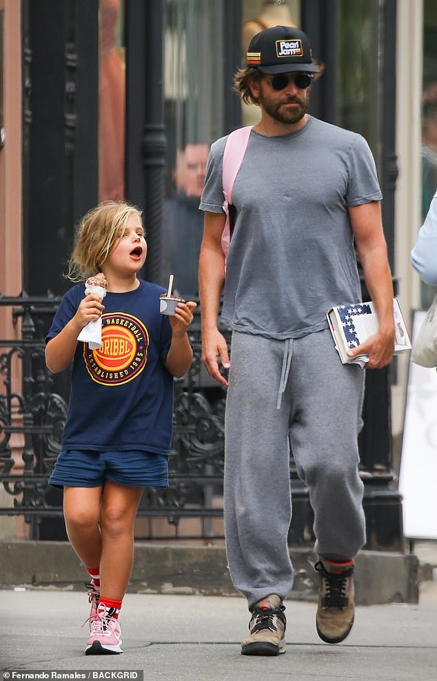 Bradley Cooper was on dad duty Tuesday afternoon as he picked up his daughter Lea, whom he shares with ex-girlfriend Irina Shayk, from school on Monday