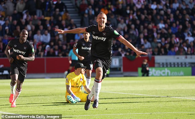 Brentford 1 1 West Ham Tomas Soucek cancels out Bryan Mbeumos