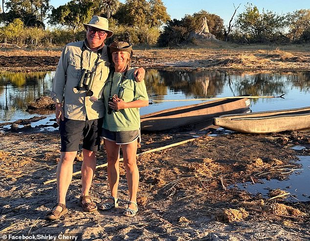 Roland and Shirley Cherry (pictured) were on safari in a canoe in Zambia when the horrific attack took place in June