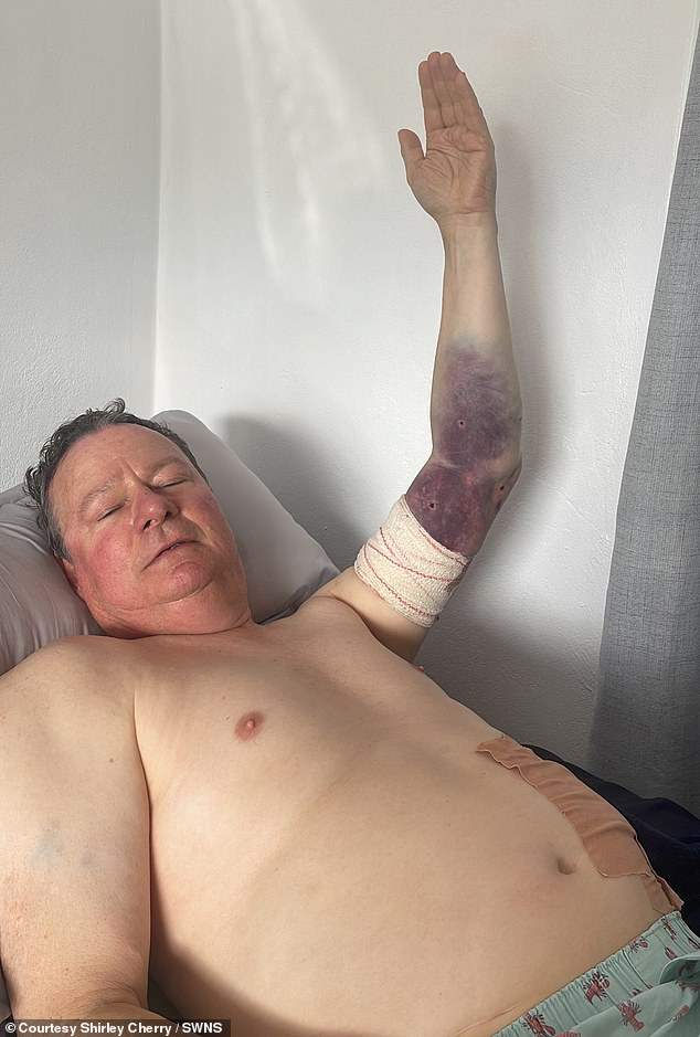 Roland Cherry (pictured), 63, from Warwickshire, said the hippo threw him through the air 