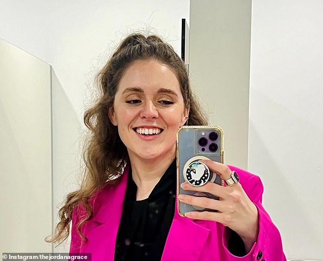 British Jordana Grace (pictured), who moved to Australia, was left in tears after being asked 'inappropriate' questions by a Centrelink customer service representative