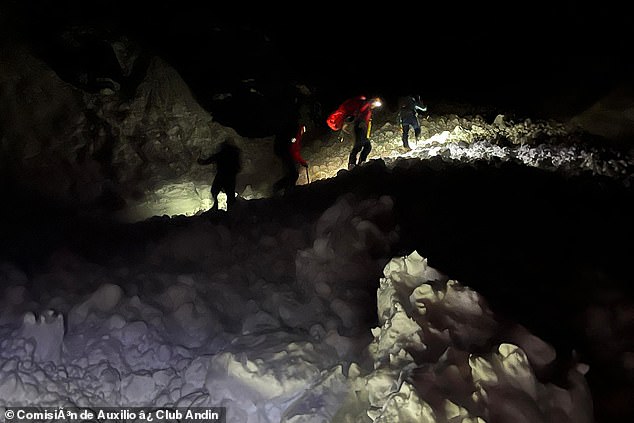 Rescue teams were working after the avalanche on Mount Lopez that killed a British tourist, while two other people were rescued on Cerro Lopez near Bariloche, Rio Negro, Argentina, on September 5