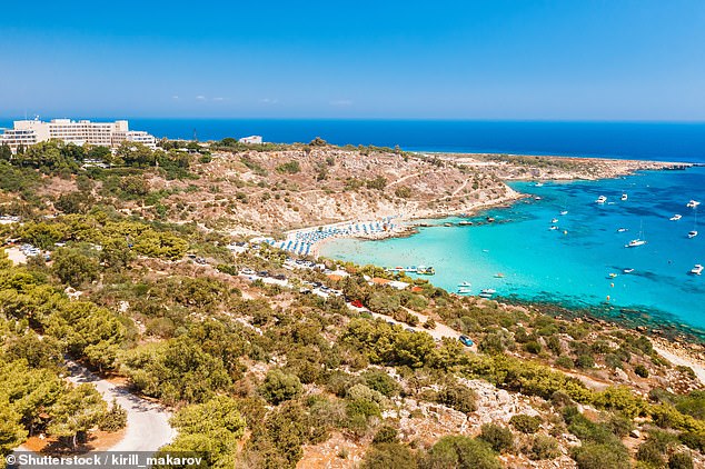 The 87-year-old was found in the water on Friday after going swimming in Coral Bay, Paphos (pictured).