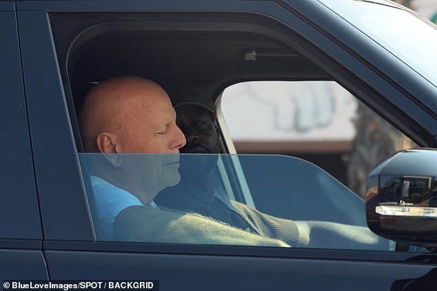 Bruce Willis was spotted enjoying a relaxing car ride in Los Angeles on Friday during a rare outing