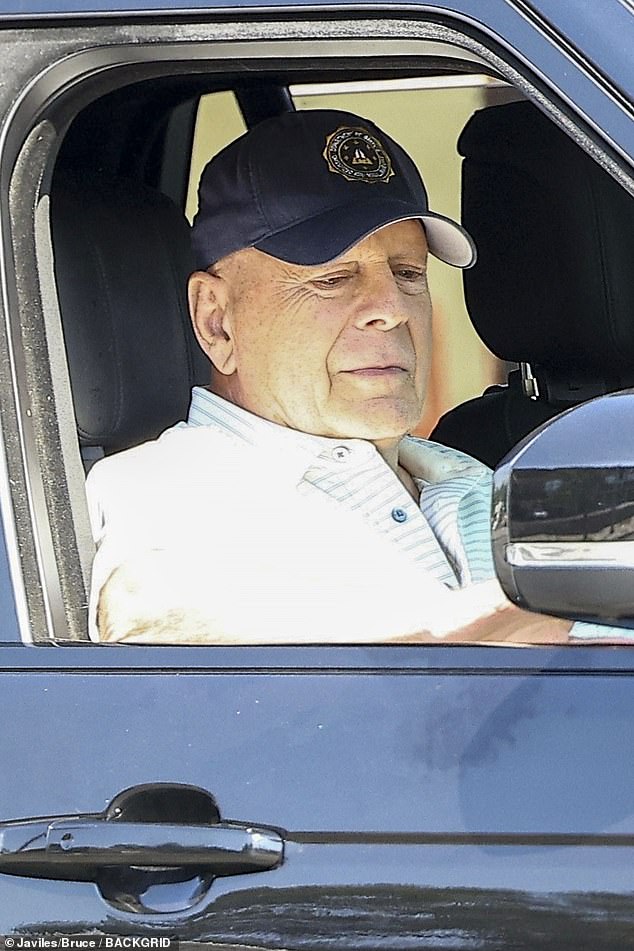 Bruce Willis, 69, was photographed taking a drive on a scorching Sunday in Studio City, California, as the veteran actor continues to battle health issues with aphasia and dementia