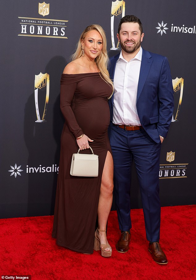 Emily Wilkinson (L) and Baker Mayfield attend the 13th annual NFL Honors