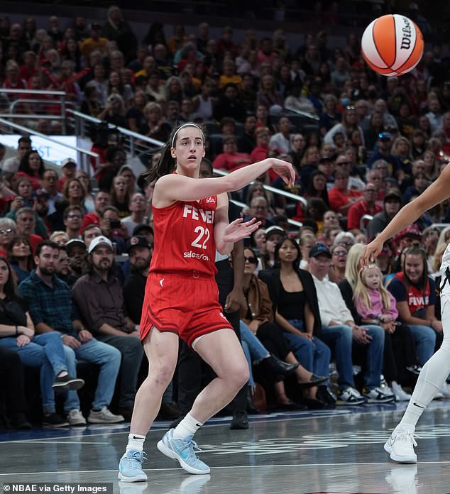 Caitlin Clark broke the WNBA record for assists in a single season against the Las Vegas Aces