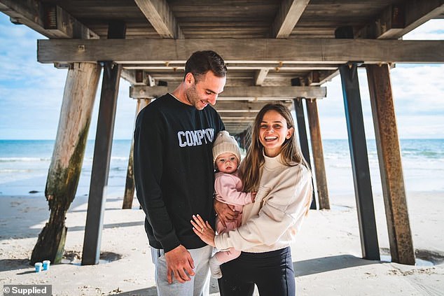 Jeremy Finlayson and his terminally ill wife Kellie (pictured with their daughter Sophia) have sold their Adelaide home for a price that far exceeded their expectations