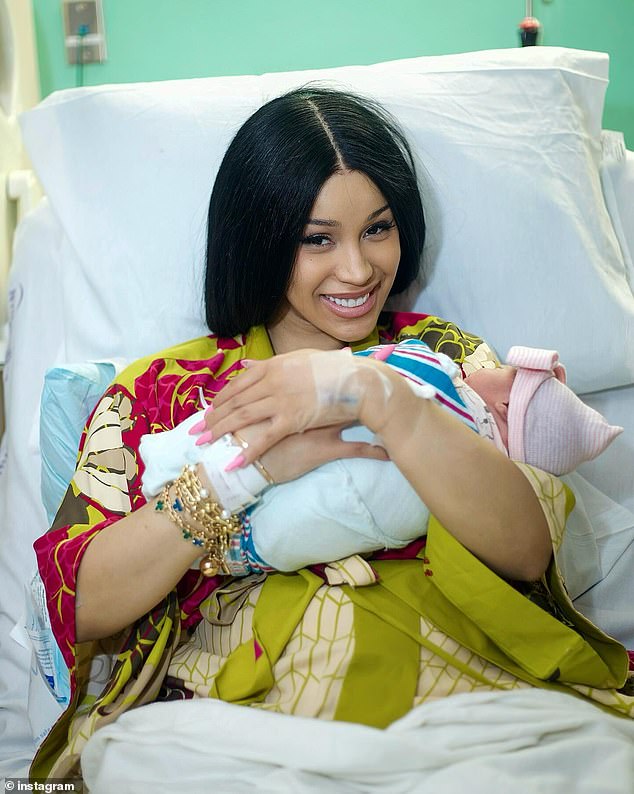 On Thursday, the WAP hitmaker revealed she had welcomed a baby girl as she shared the first adorable snaps of her newborn with her older children daughter Kulture and son Wave