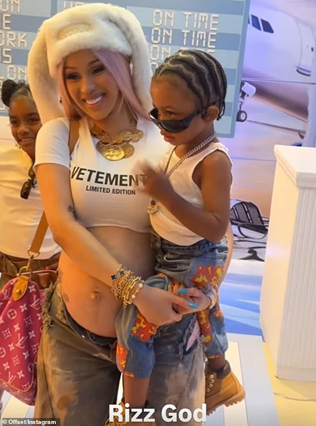 Cardi B reunited with her estranged husband Offset this weekend to celebrate their young son Wave's third birthday party