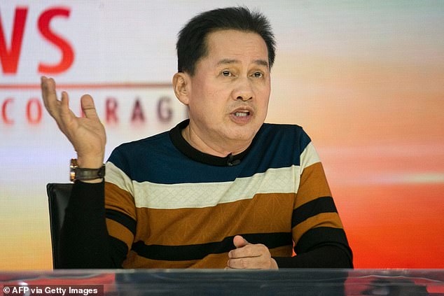 Pictured: Apollo Quiboloy, head of The Kingdom of Jesus Christ, a non-Catholic religious group and spiritual advisor