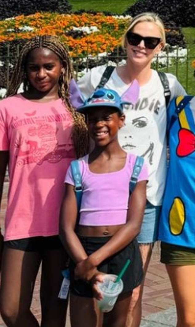 Charlize Theron took her two children Jackson, 12, and August, 9, to the Happiest Place On Earth this week. The 48-year-old blonde Hollywood pinup shared rare photos of the kids on Instagram during a trip to Disneyland in Anaheim, California