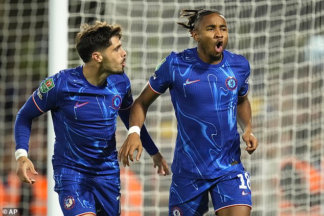 Christopher Nkunku (right) made the most of his start against Barrow by scoring a hat-trick