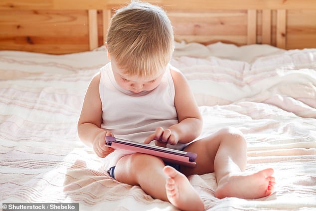 Children under the age of two should be kept away from digital media and television altogether, says the Swedish Public Health Agency (stock image)