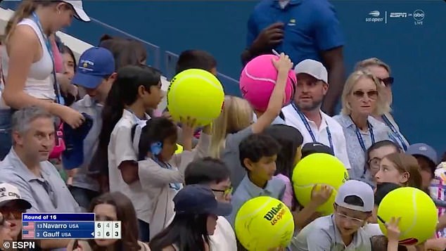 Children began running through the hallways with giant tennis balls as Gauff served in the third set, trying to save the match