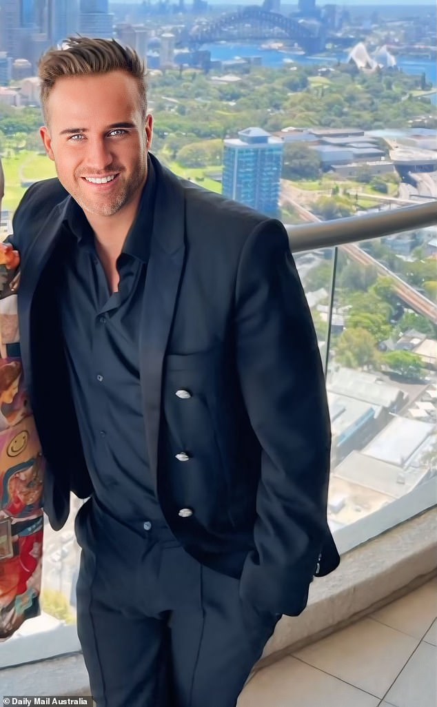 Sydney publicist Jai Evans was a man known for his glamorous lifestyle, rubbing shoulders with celebrities like Lara Worthington and living in the fast lane. Pictured in his apartment in February 2023