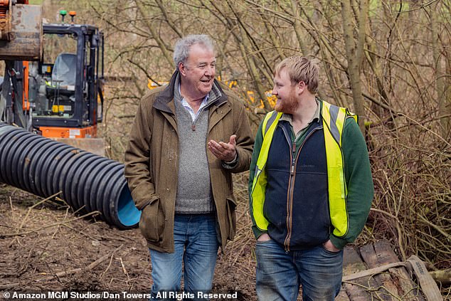 Clarkson's Farm star Kaleb Cooper has revealed what his relationship with Jeremy Clarkson is really like behind the scenes [both pictured]