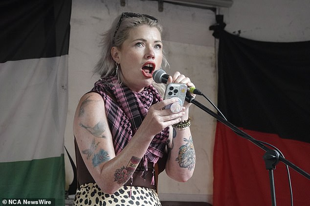 Pictured: Activist Clementine Ford speaks at a pro-Palestine event in January